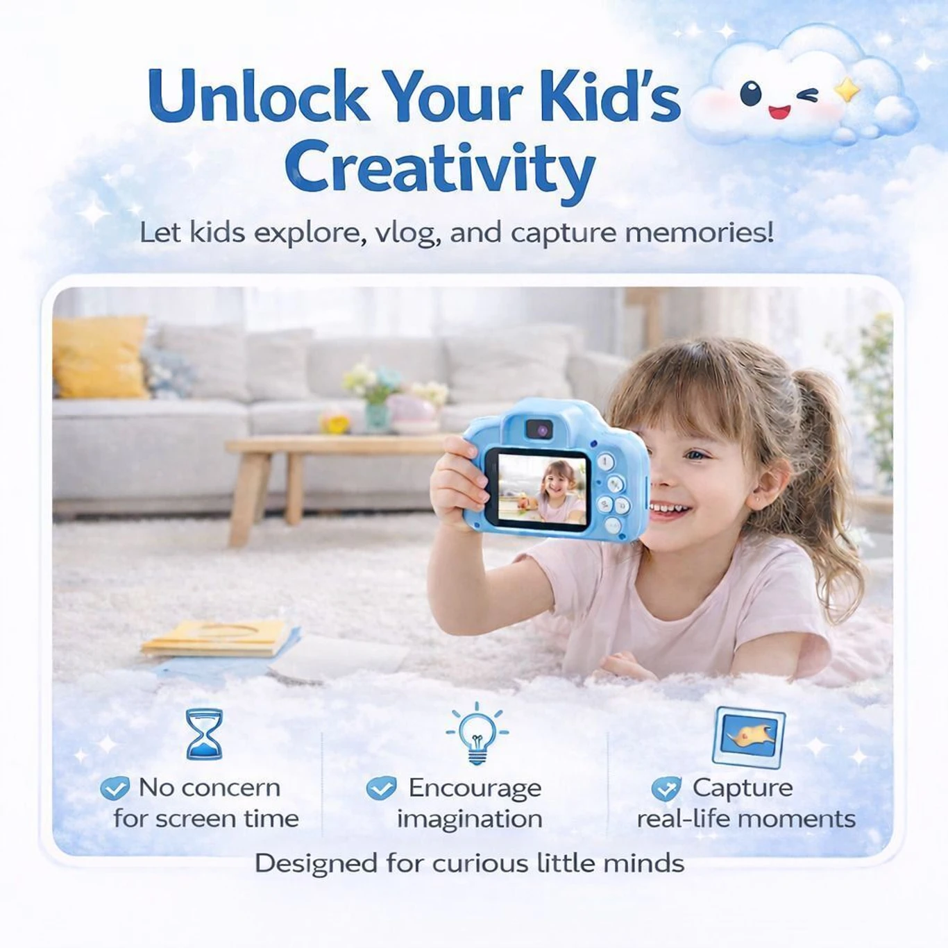 Sawanlal Kids Retro Digital Camera – Creative Toy Camera for Children with HD Capture & Fun Design